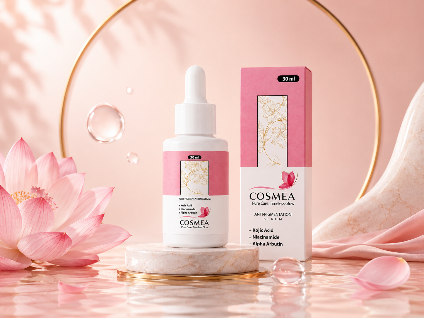 Cosmea Kojic Acid Serum campaign visual
