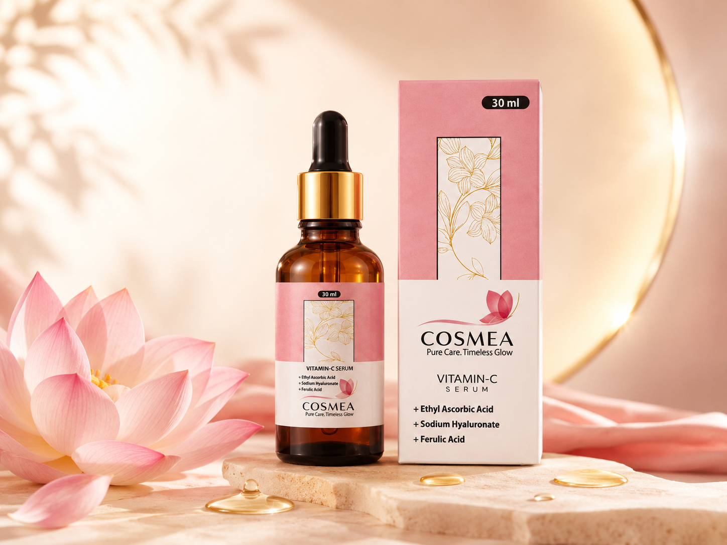 Cosmea 10% Vitamin C Serum campaign visual