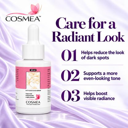 COSMEA kojic acid serum with dark-spot appearance, even-looking tone and radiance callouts
